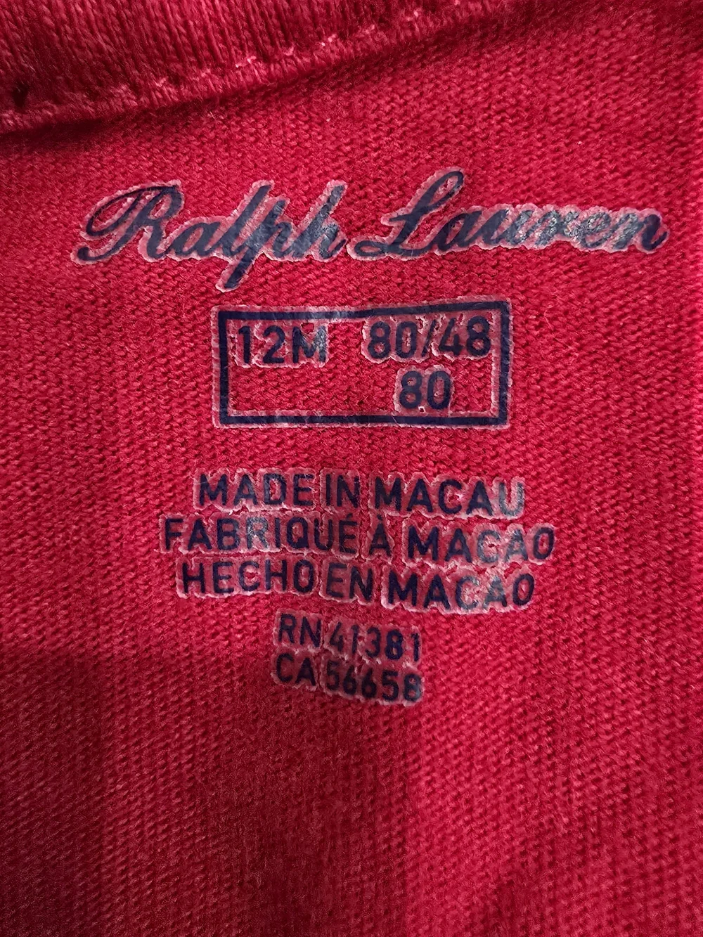 Ralph Lauren Polo Bear Youth Baby Girl 12 Month Embroidered Graphic Tee
